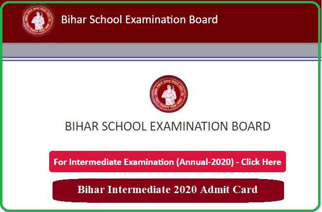 Bihar Board 12th Admit Card 2020